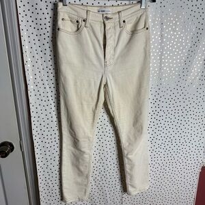 Re/Done Cream Corduroy Pants